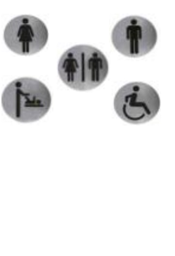 Semnalistica toaleta: dizabilitati/barbati/femei/mama&copilul  inox  Mediclinics